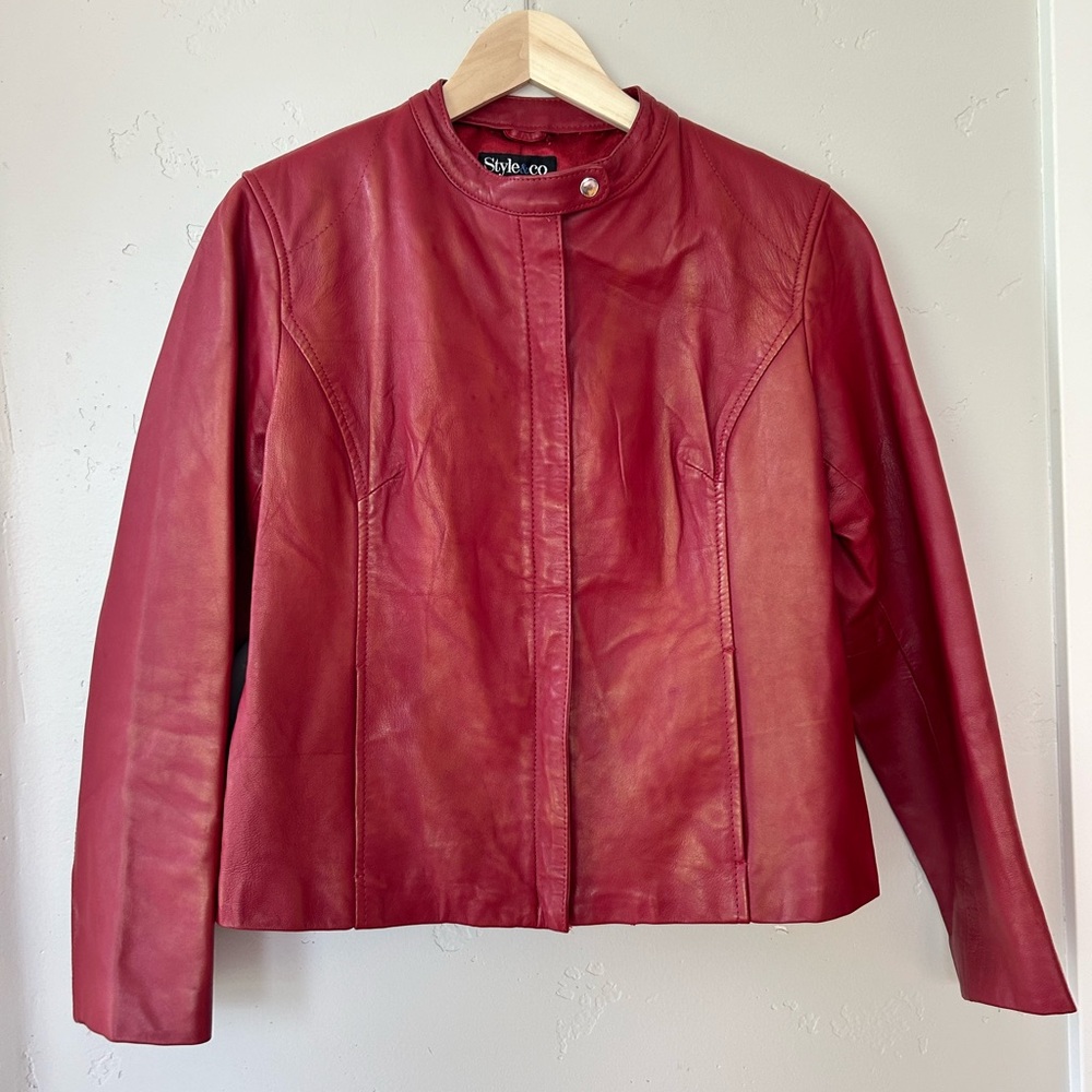 Style and Co Petite Leather Jacket
